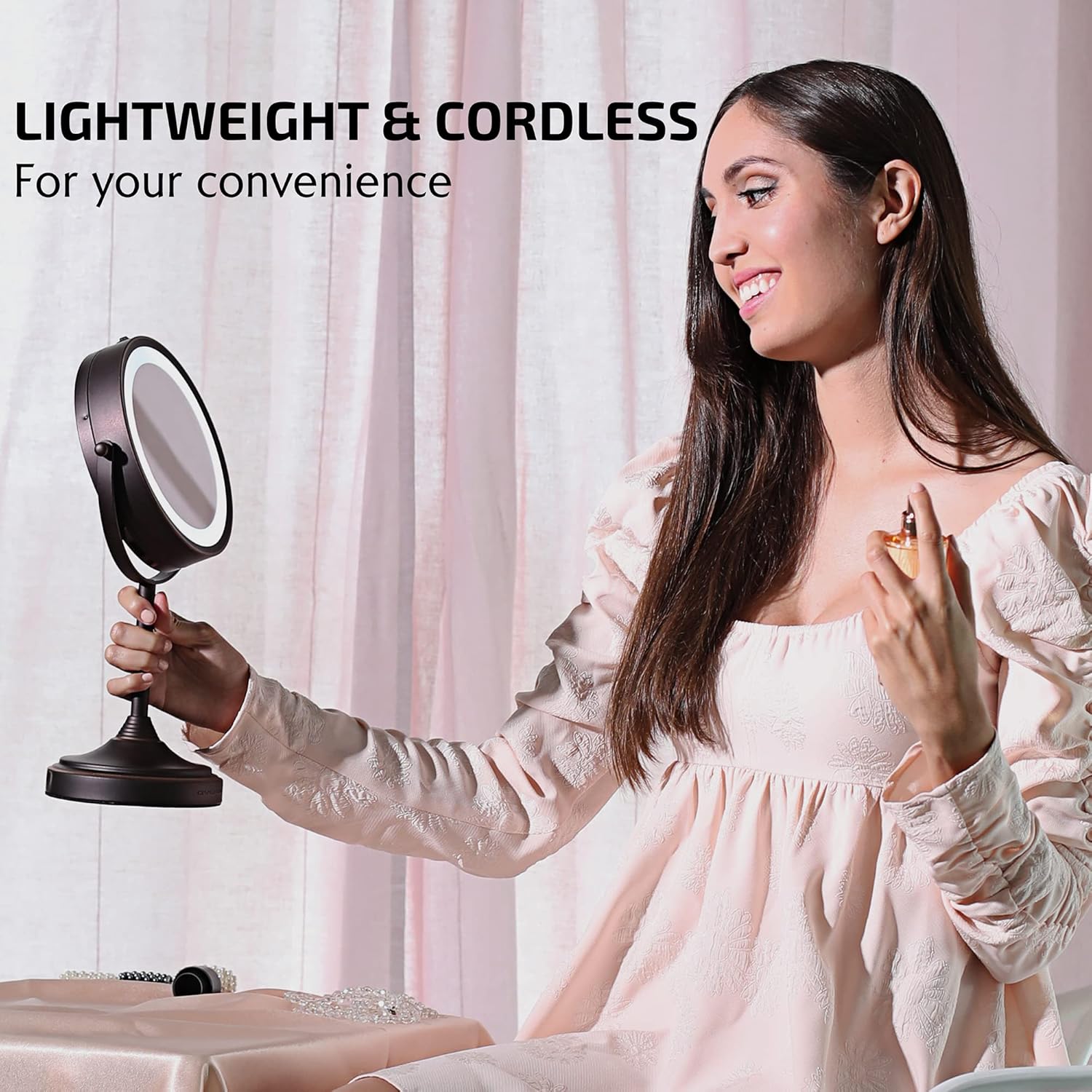 OVENTE 7 Magnified Lighted Makeup Mirror