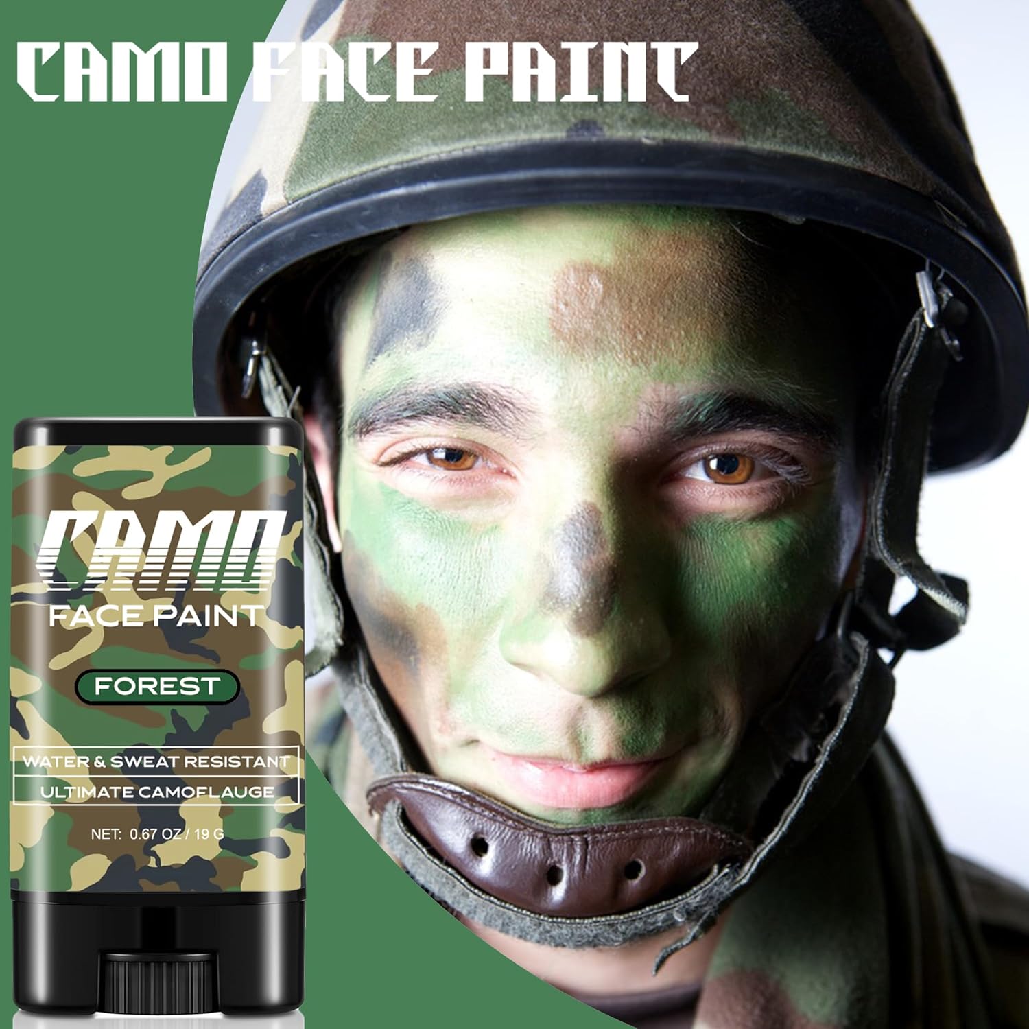 CCbeauty Black Camo Face Paint Stick - Sports Eye Black Halloween Makeup