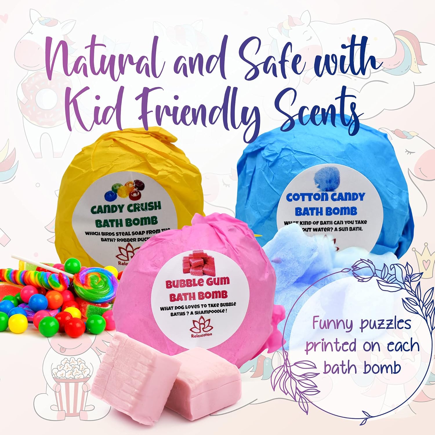 Relaxcation Bath Bombs with Pony Toy Surprise - 3pcs