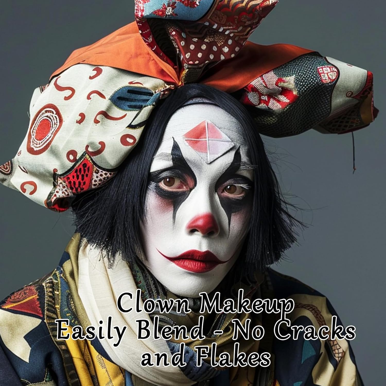 Clown Halloween Face Paint Set Black White Red