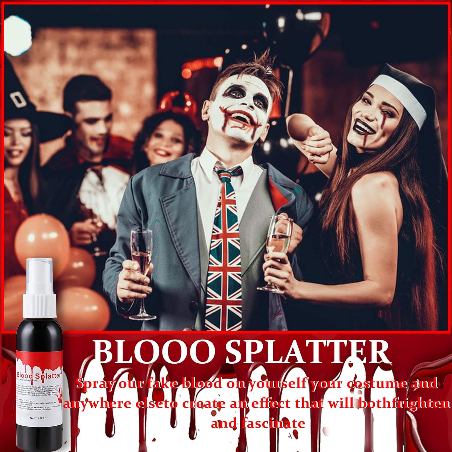 Fake Blood Makeup Spray for Halloween Costumes and Cosplay