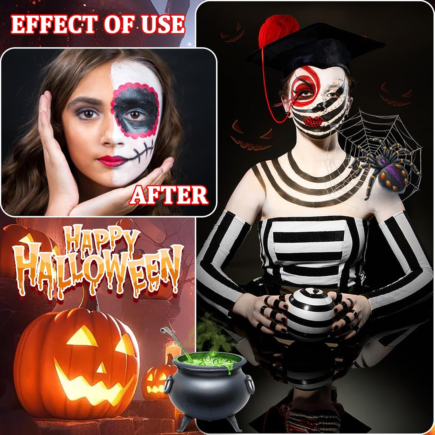 JunKuJK Clown Face Body Paint Kit