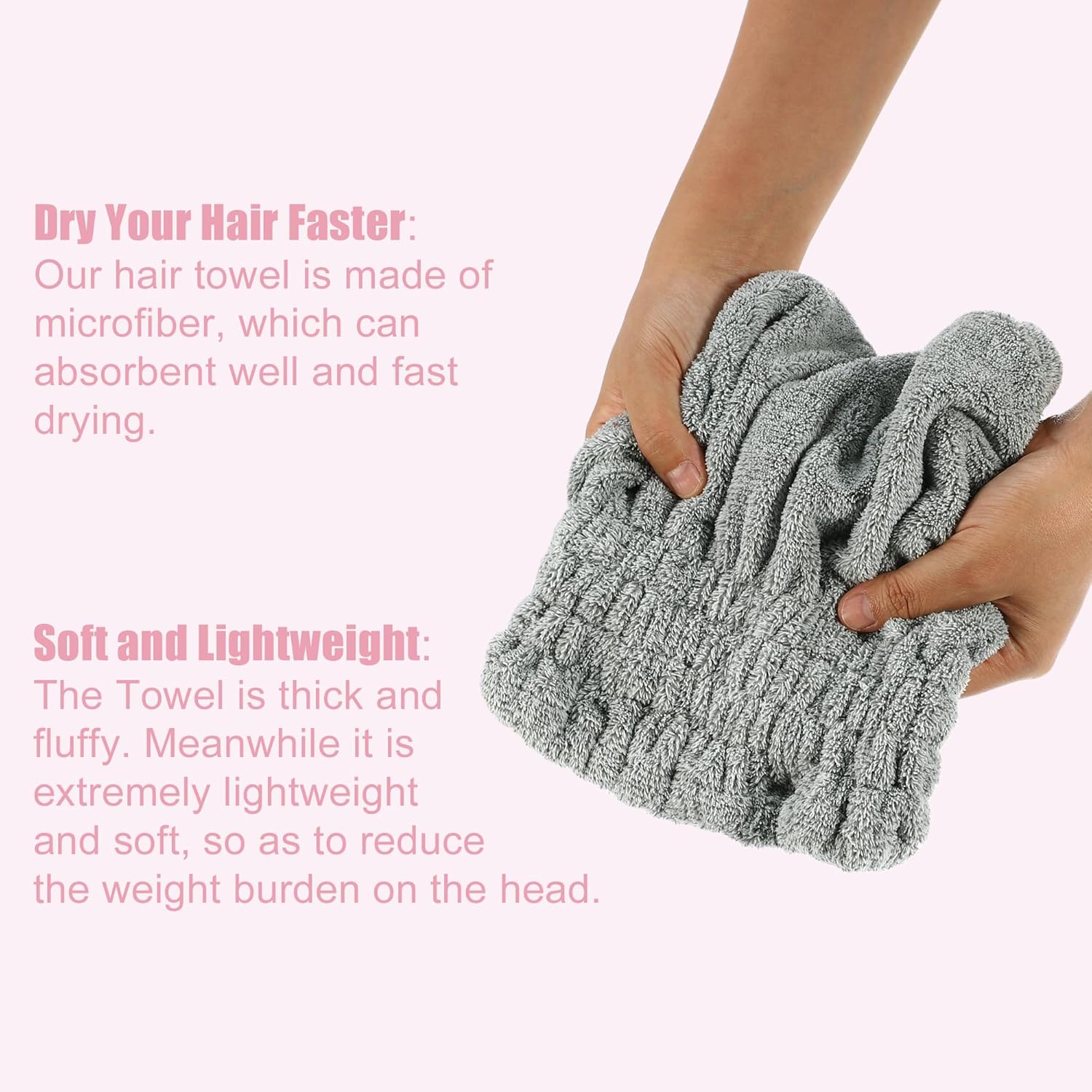 VOCOSTE Charcoal Fiber Hair Dry Cap Lightweight and Strong Absorbent