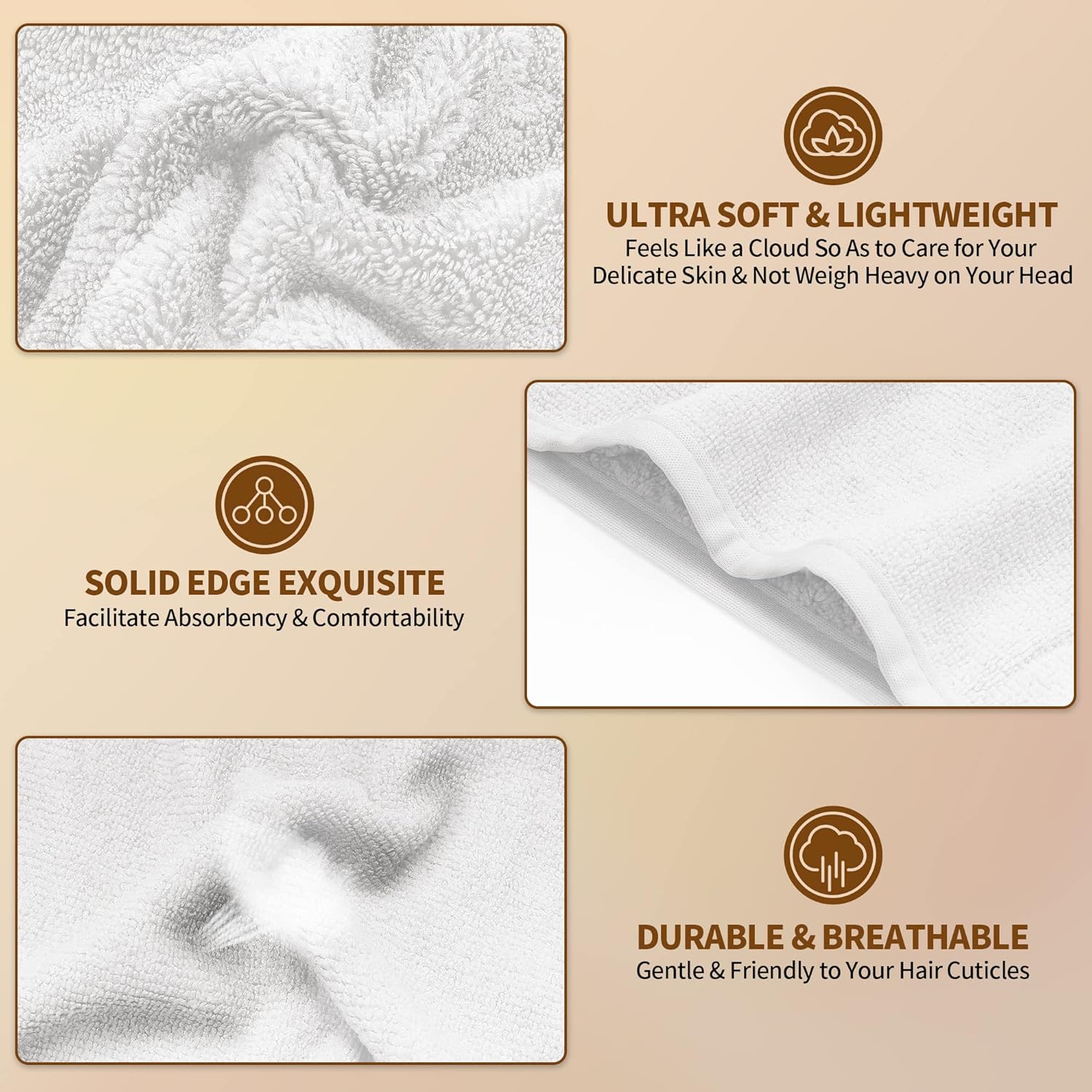 NEXCOVER Hair Towel Microfiber 2 Pack 1