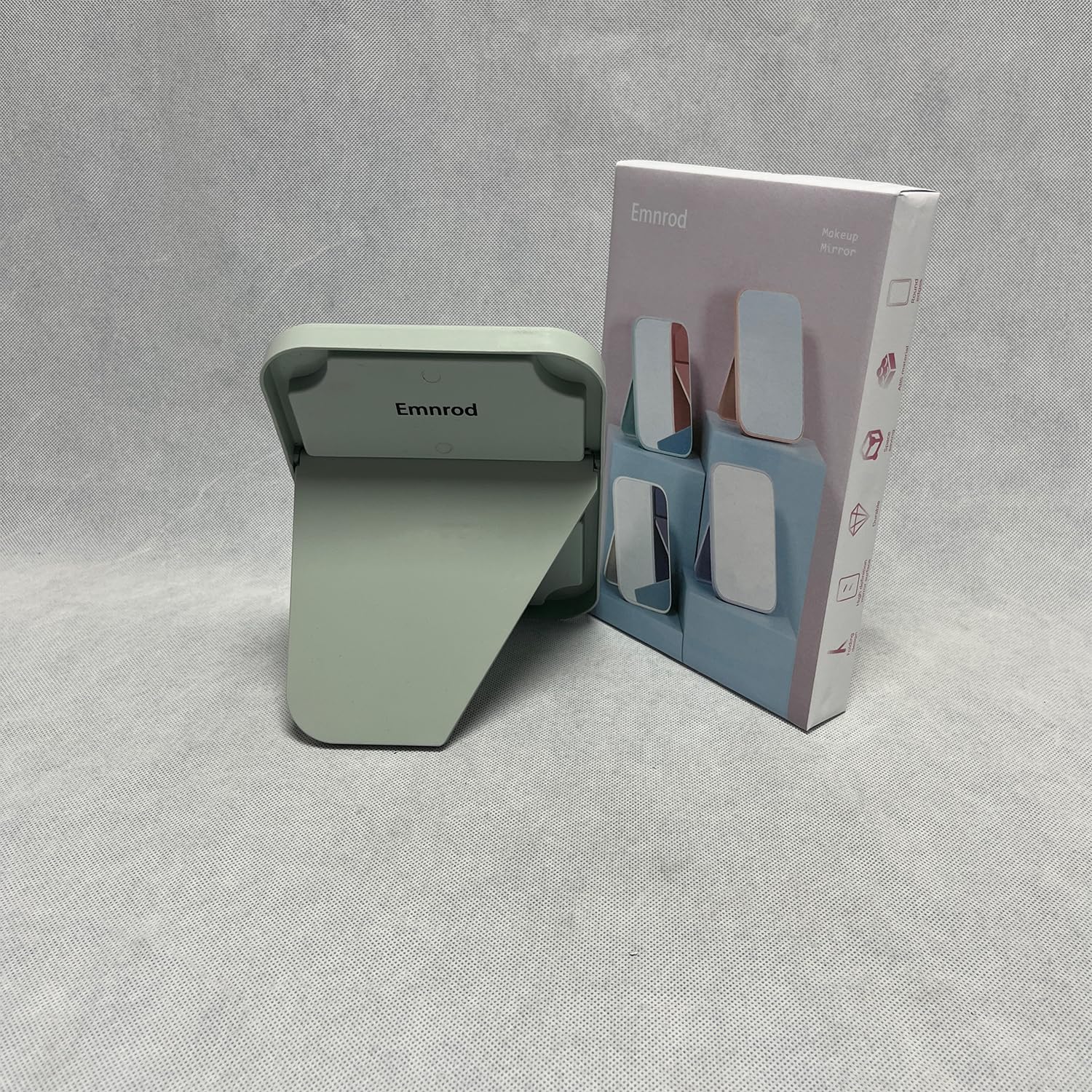 Emnrod Portable Folding Makeup Mirror with Stand Green