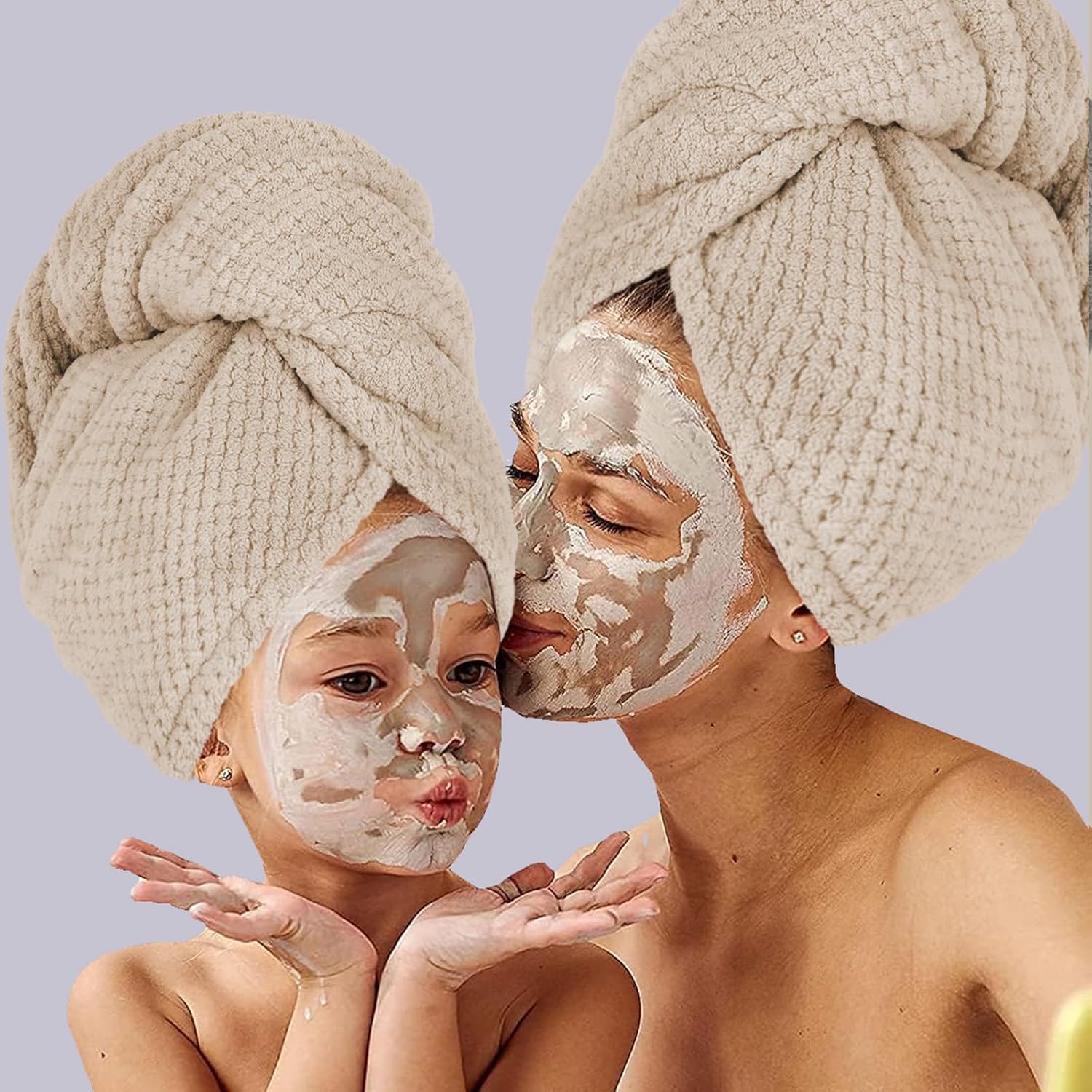 MaopaoBeauty Microfiber Hair Towel Wrap Khaki