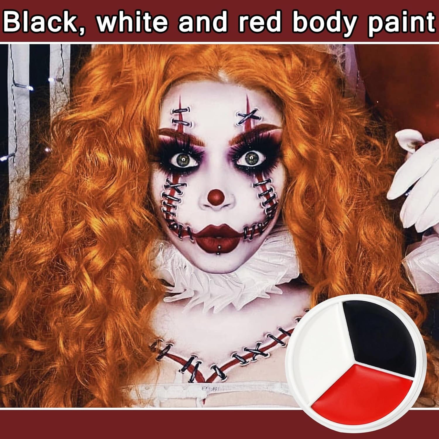 LingHaoLH 3-Color Halloween Face Paint Kit