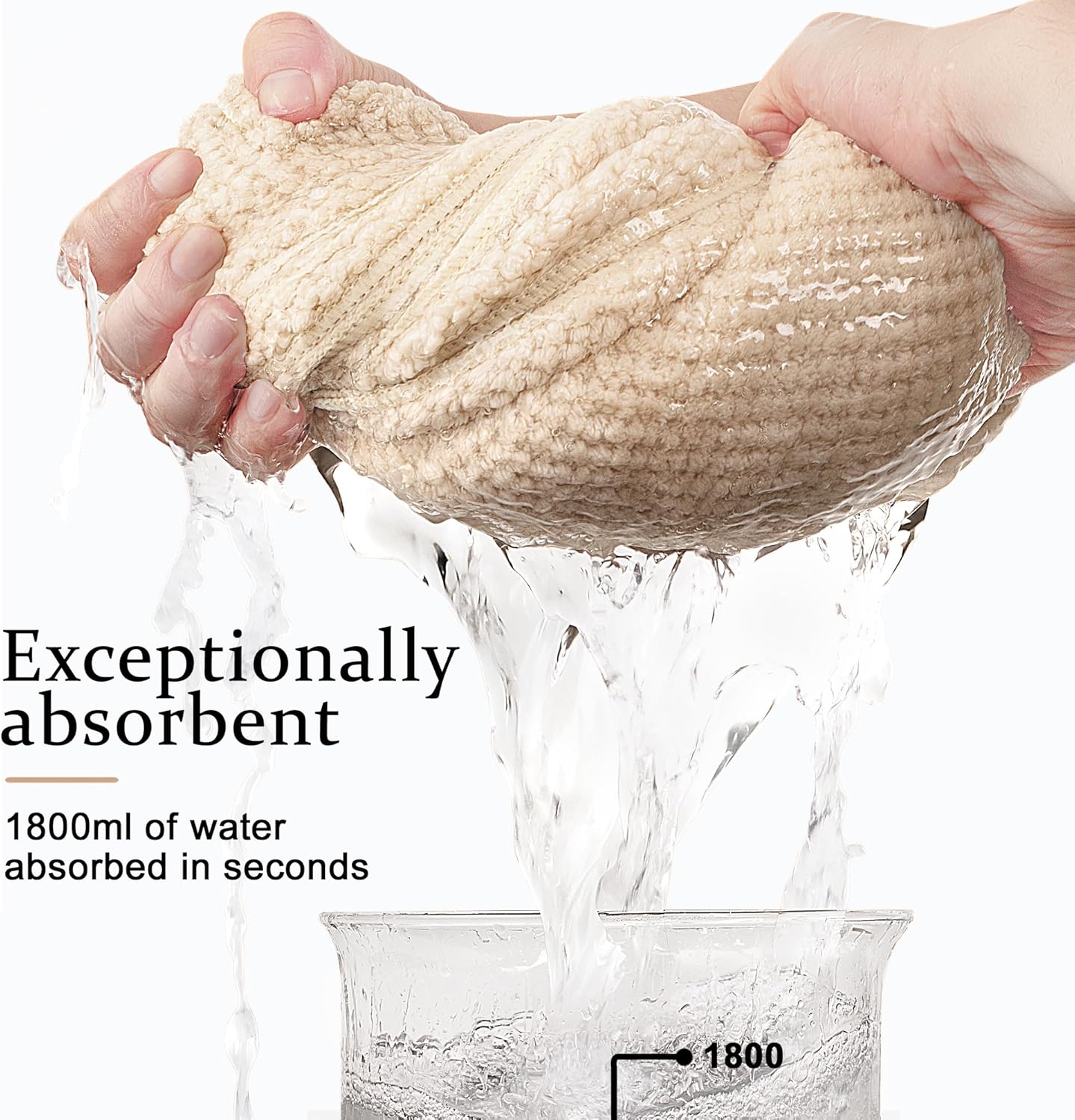 Luckzong Microfiber Hair Towel Wrap for Curly Hair