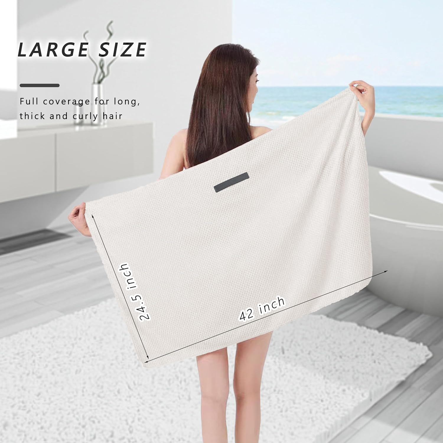 Large Microfiber Hair Towel with Spa Headband and Wristbands Set