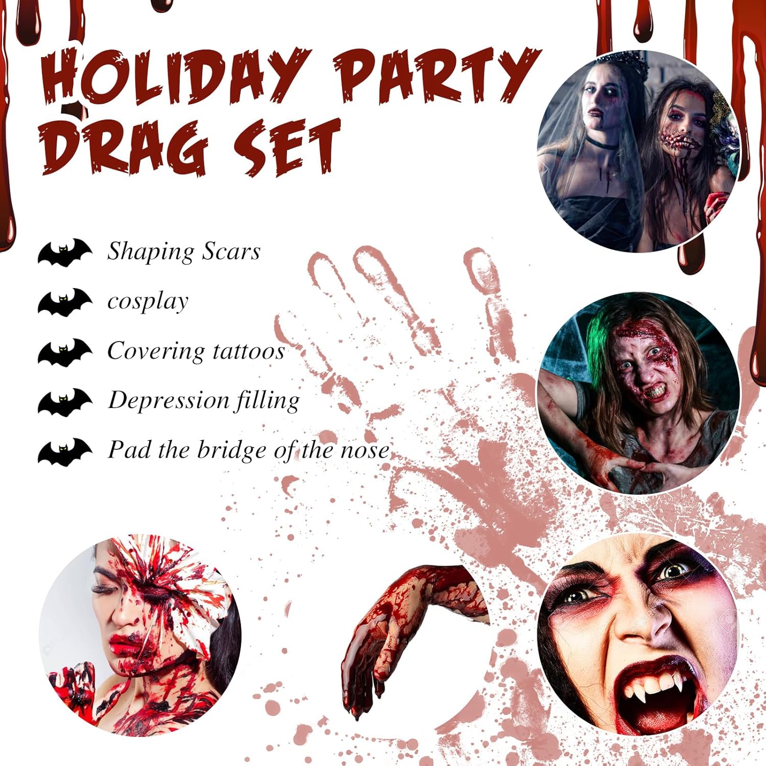 SOMGKIN Face Body Paint Set Halloween Cosplay SFX Makeup