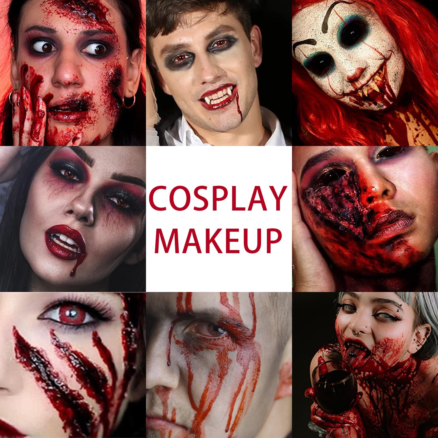 Topcent Fake Blood Gel and Scar Wax Halloween Makeup Set