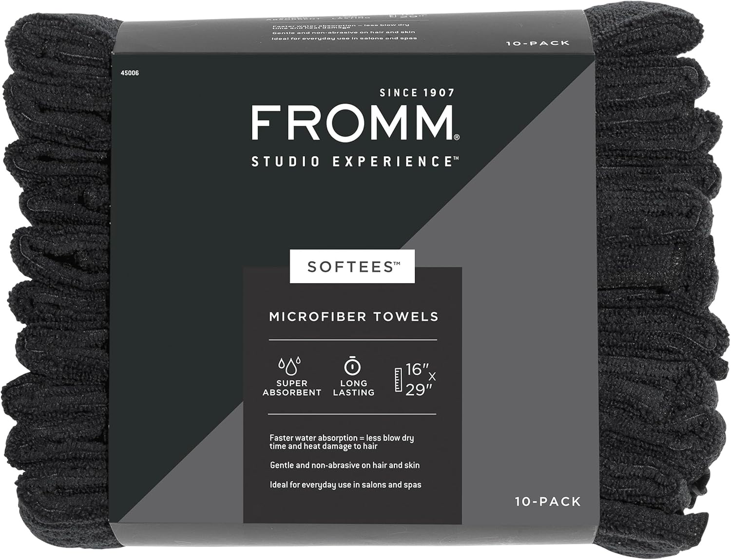 Fromm Softees Microfiber Hair Towels 16x29 10 Count