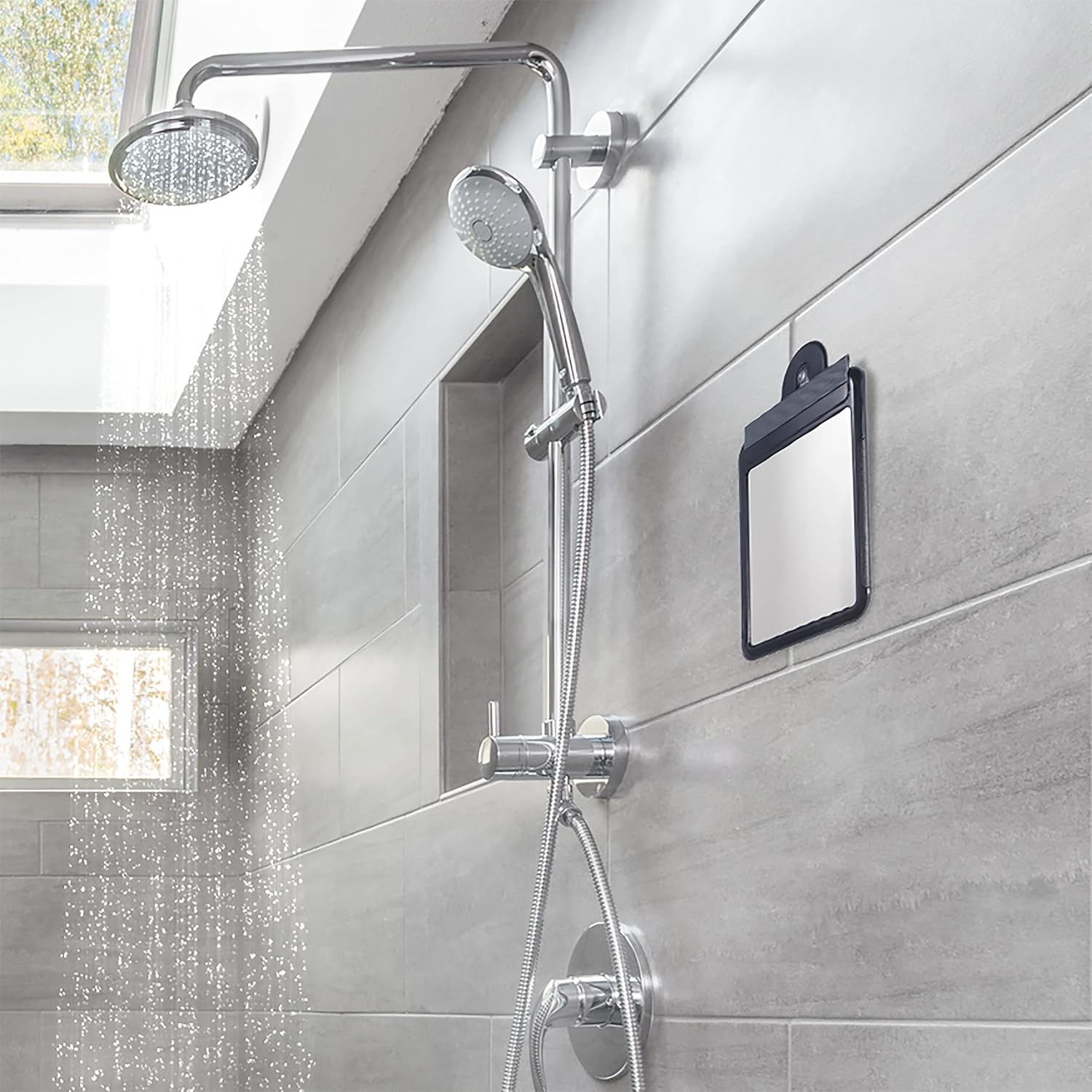 Zadro Fogless Travel Water Shower Mirror with Squeegee and Pouch 1