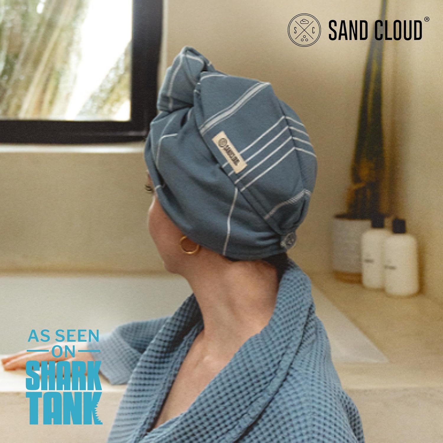 Sand Cloud Hair Towel Wrap for Women and Men - Slate Blue