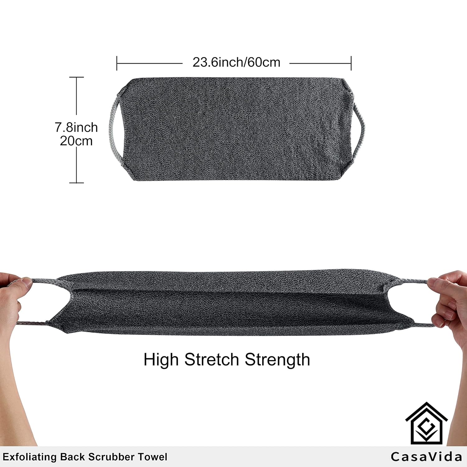 CASAVIDA 2 Pack Back Scrubber Towel for Shower Exfoliation