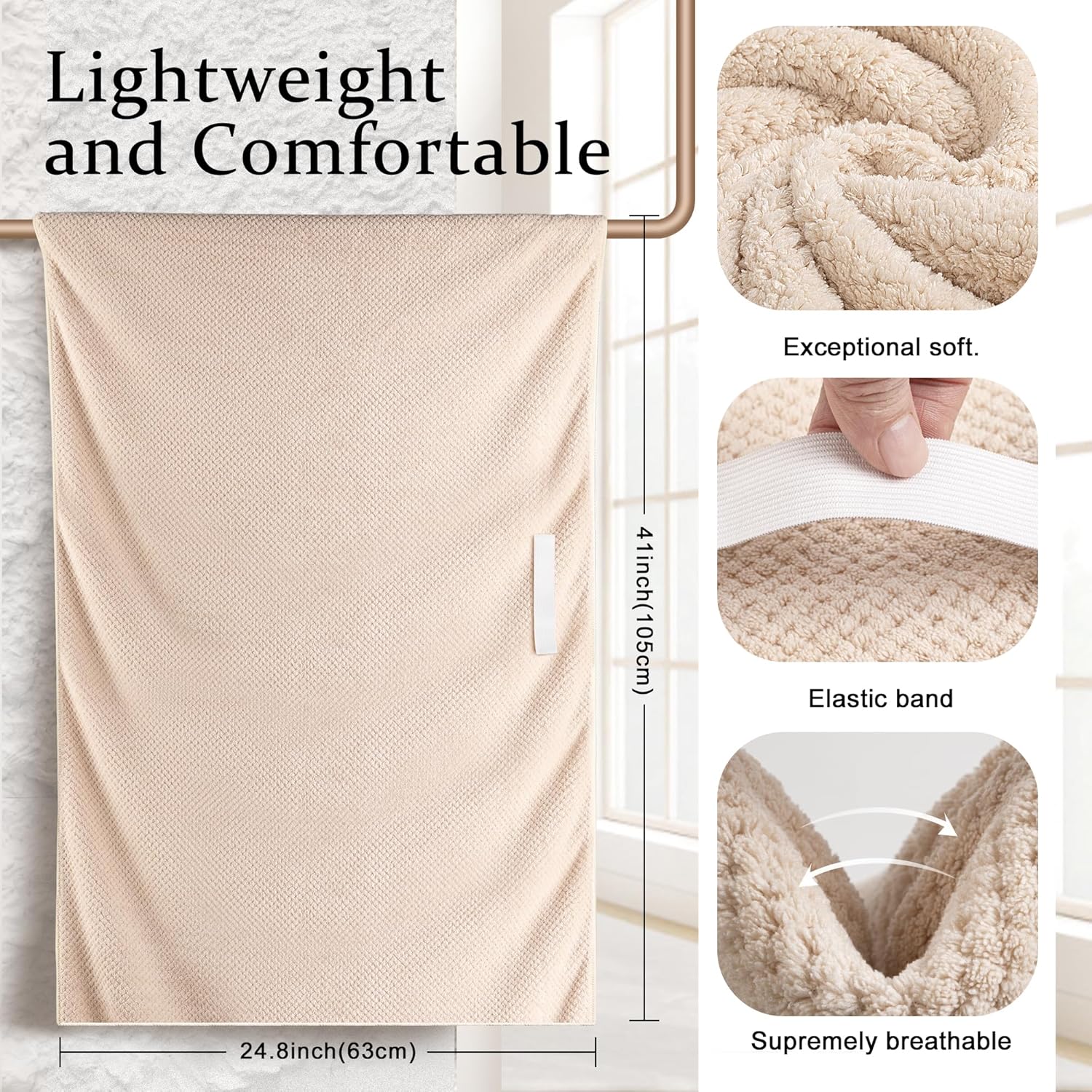 Luckzong Microfiber Hair Towel Wrap for Curly Hair