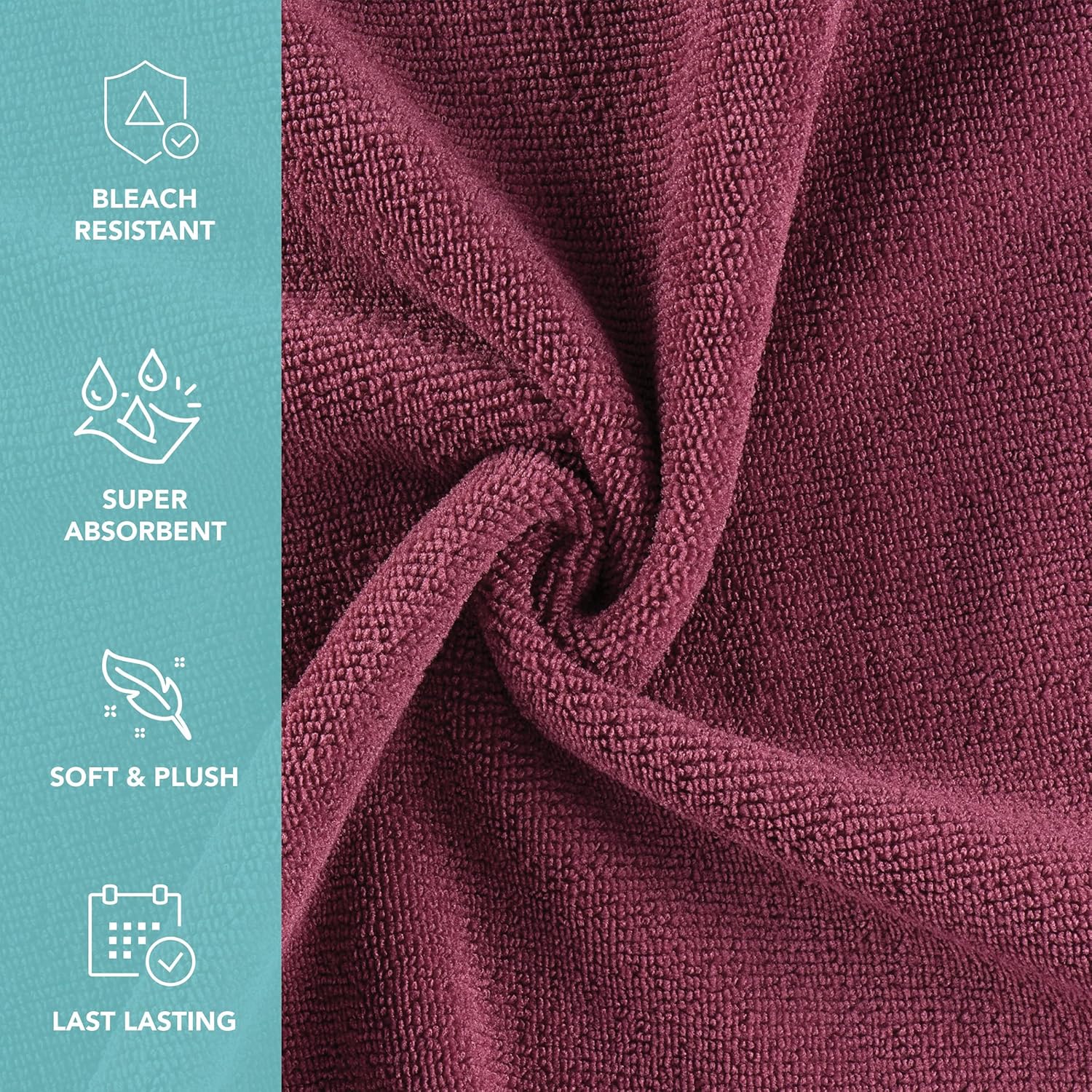 Arkwright Bleach Proof Salon Towels - 24 Pack 16x27 in Burgundy